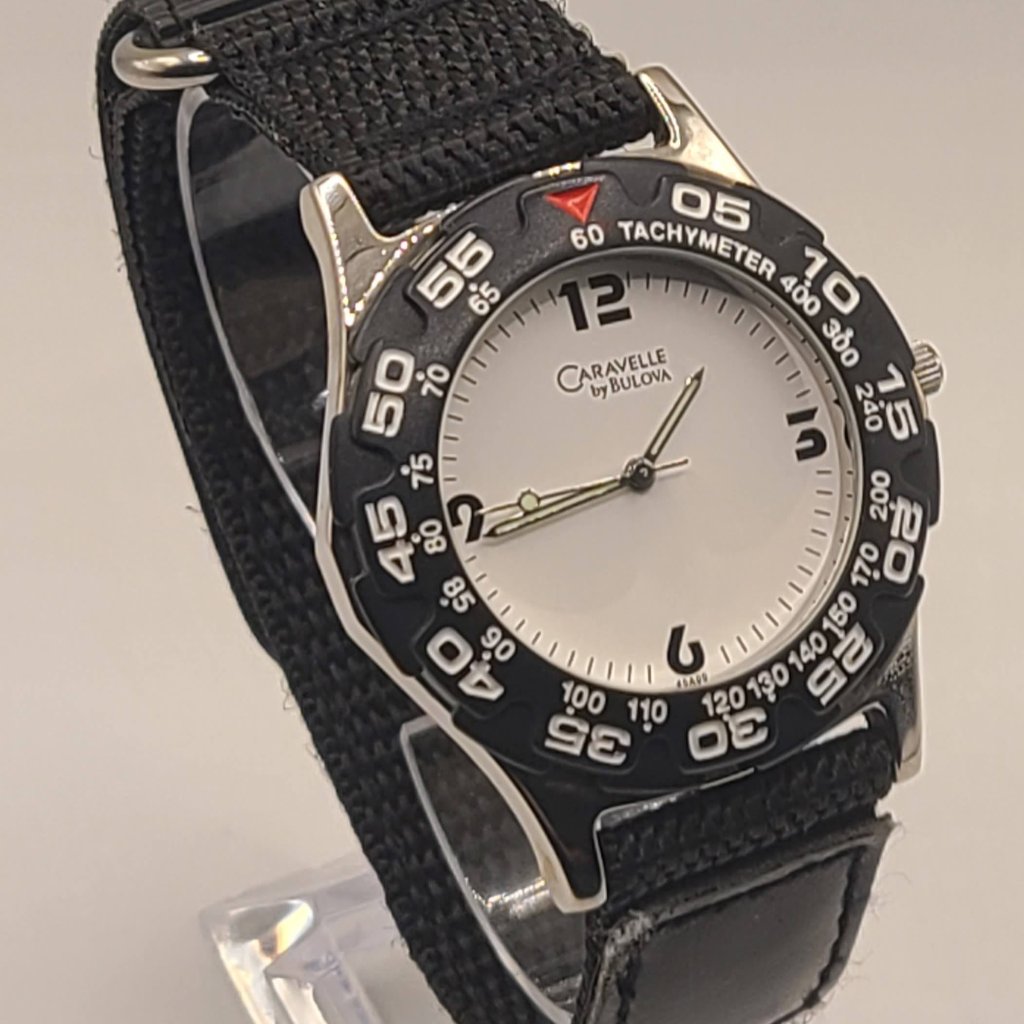 Vintage Caravelle By Bulova Diver Style Watch With Rotating Tachymeter Bezel